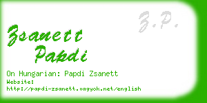 zsanett papdi business card